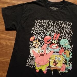 SPONGEBOB SQUAREPANTS T-SHIRT - Medium / Nickelodeon cast crew cartoon tee shirt